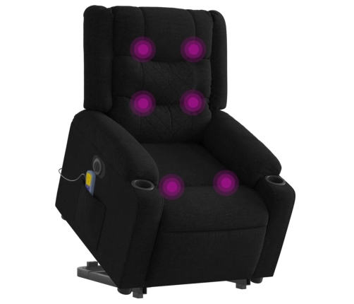 Sillón de masaje eléctrico reclinable elevable tela negro