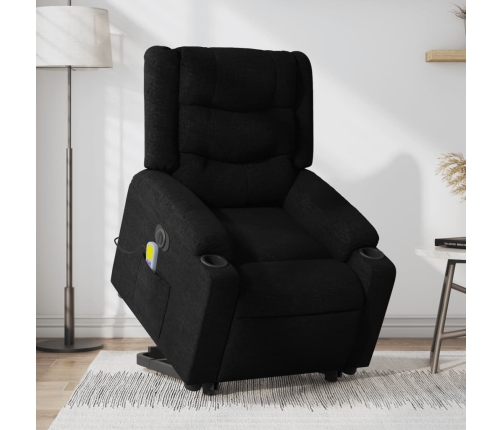 Sillón de masaje eléctrico reclinable elevable tela negro