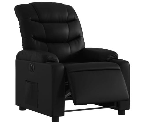 Sillón reclinable eléctrico de cuero sintético negro