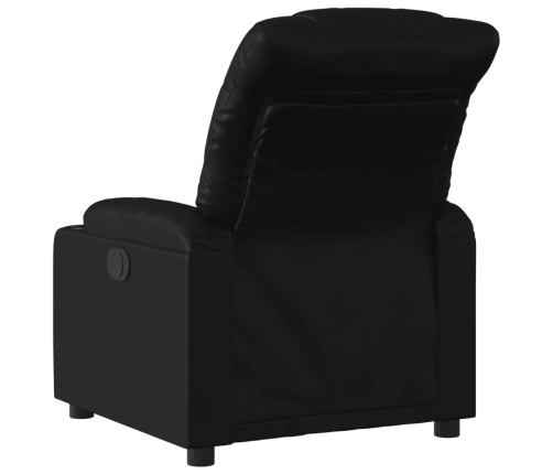 Sillón reclinable eléctrico de cuero sintético negro