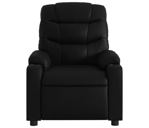 Sillón reclinable eléctrico de cuero sintético negro