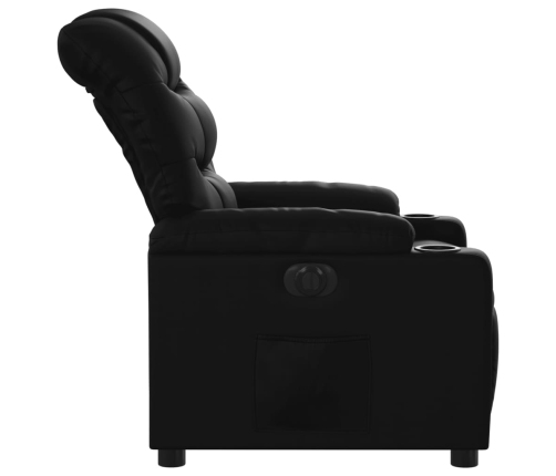 Sillón reclinable eléctrico de cuero sintético negro