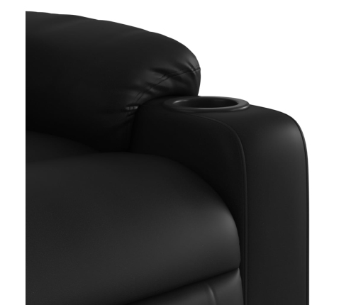 Sillón reclinable eléctrico de cuero sintético negro