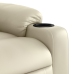 Sillón reclinable eléctrico de cuero sintético crema