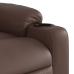 Sillón reclinable eléctrico de cuero sintético marrón