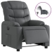 Sillón reclinable eléctrico de cuero sintético gris