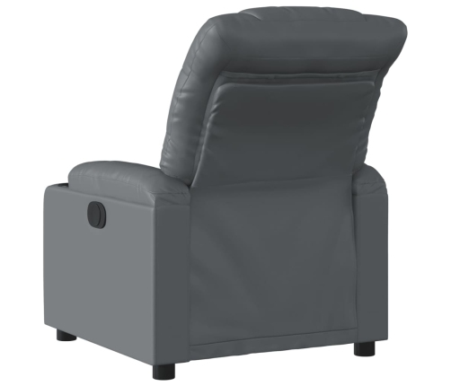 Sillón reclinable eléctrico de cuero sintético gris