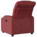 Sillón reclinable eléctrico de cuero sintético rojo tinto