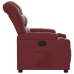 Sillón reclinable eléctrico de cuero sintético rojo tinto