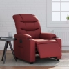 Sillón reclinable eléctrico de cuero sintético rojo tinto