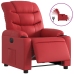 Sillón reclinable eléctrico de cuero sintético rojo