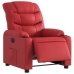 Sillón reclinable eléctrico de cuero sintético rojo