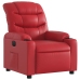 Sillón reclinable eléctrico de cuero sintético rojo