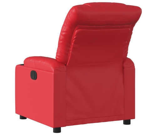 Sillón reclinable eléctrico de cuero sintético rojo