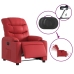 Sillón reclinable eléctrico de cuero sintético rojo