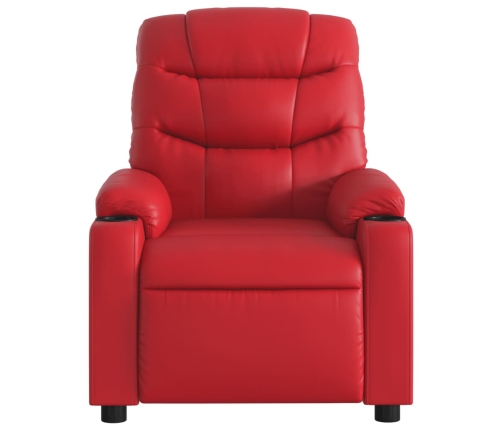 Sillón reclinable eléctrico de cuero sintético rojo