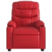 Sillón reclinable eléctrico de cuero sintético rojo