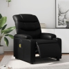 Sillón de masaje reclinable eléctrico cuero sintético negro