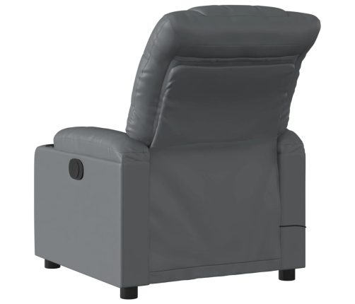 Sillón de masaje reclinable eléctrico cuero sintético gris