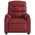 Sillón masaje reclinable eléctrico cuero sintético rojo tinto