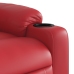 Sillón de masaje reclinable eléctrico de cuero artificial rojo