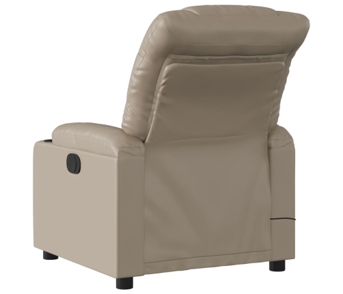 Sillón reclinable de masaje eléctrico cuero sintético capuchino