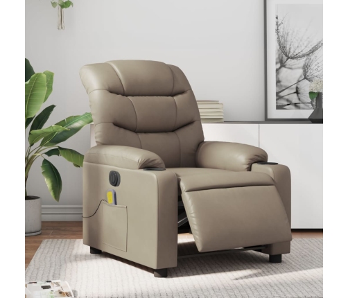 Sillón reclinable de masaje eléctrico cuero sintético capuchino