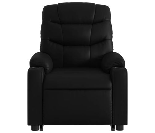 Sillón reclinable elevable cuero artificial negro