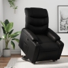 Sillón reclinable elevable cuero artificial negro