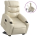 Sillón reclinable elevable cuero artificial color crema