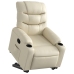 Sillón reclinable elevable cuero artificial color crema