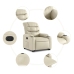 Sillón reclinable elevable cuero artificial color crema