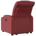 Sillón reclinable elevable cuero artificial rojo tinto