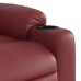 Sillón reclinable elevable cuero artificial rojo tinto