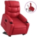 Sillón reclinable elevable cuero artificial rojo