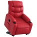 Sillón reclinable elevable cuero artificial rojo