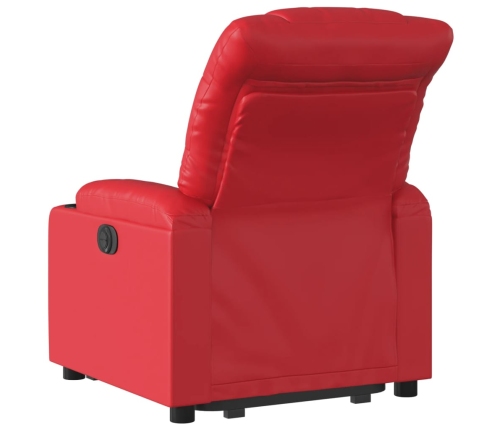 Sillón reclinable elevable cuero artificial rojo