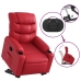 Sillón reclinable elevable cuero artificial rojo