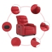 Sillón reclinable elevable cuero artificial rojo