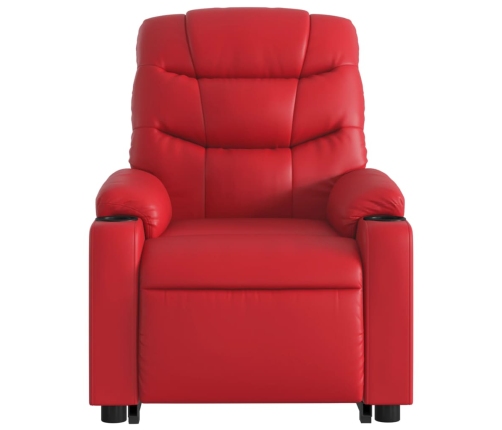 Sillón reclinable elevable cuero artificial rojo