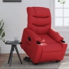 Sillón reclinable elevable cuero artificial rojo