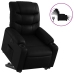 Sillón reclinable elevable eléctrico de cuero sintético negro