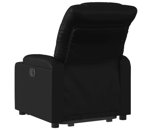 Sillón reclinable elevable eléctrico de cuero sintético negro