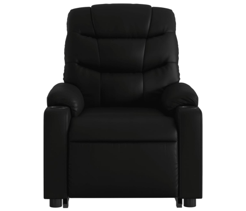 Sillón reclinable elevable eléctrico de cuero sintético negro