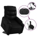 Sillón reclinable elevable eléctrico de cuero sintético negro