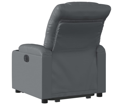 Sillón reclinable elevable eléctrico de cuero sintético gris