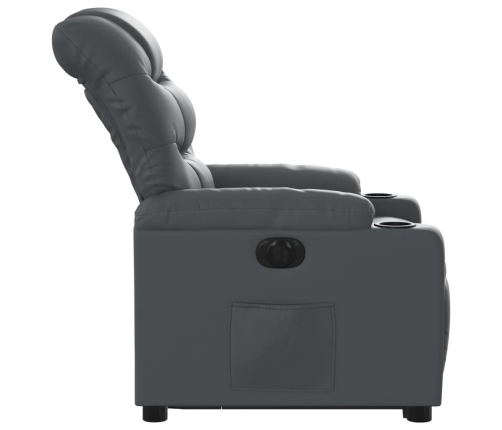 Sillón reclinable elevable eléctrico de cuero sintético gris