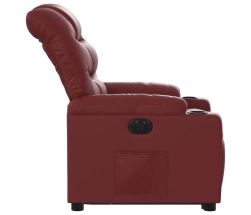 Sillón elevable eléctrico cuero artificial rojo tinto