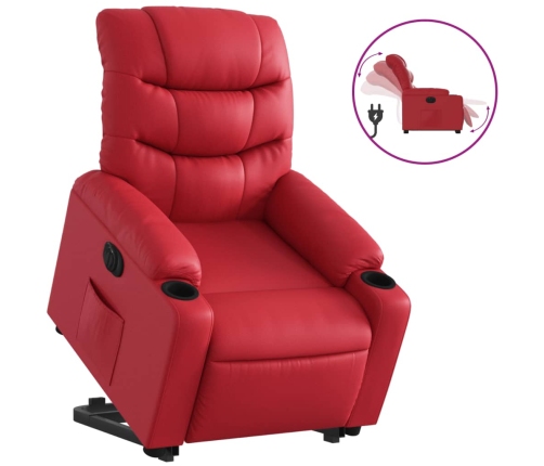 Sillón elevable eléctrico cuero artificial rojo