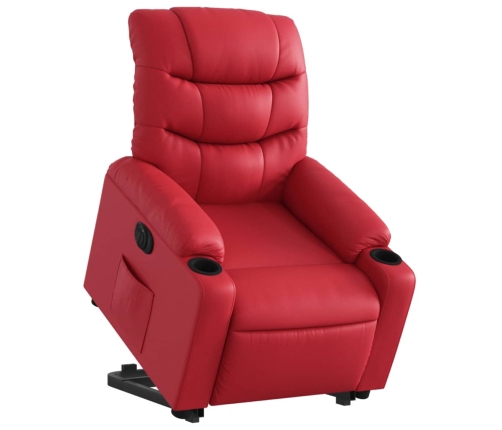 Sillón elevable eléctrico cuero artificial rojo